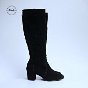 Steve Madden Haydun Suede Tall Boots Black Women 10